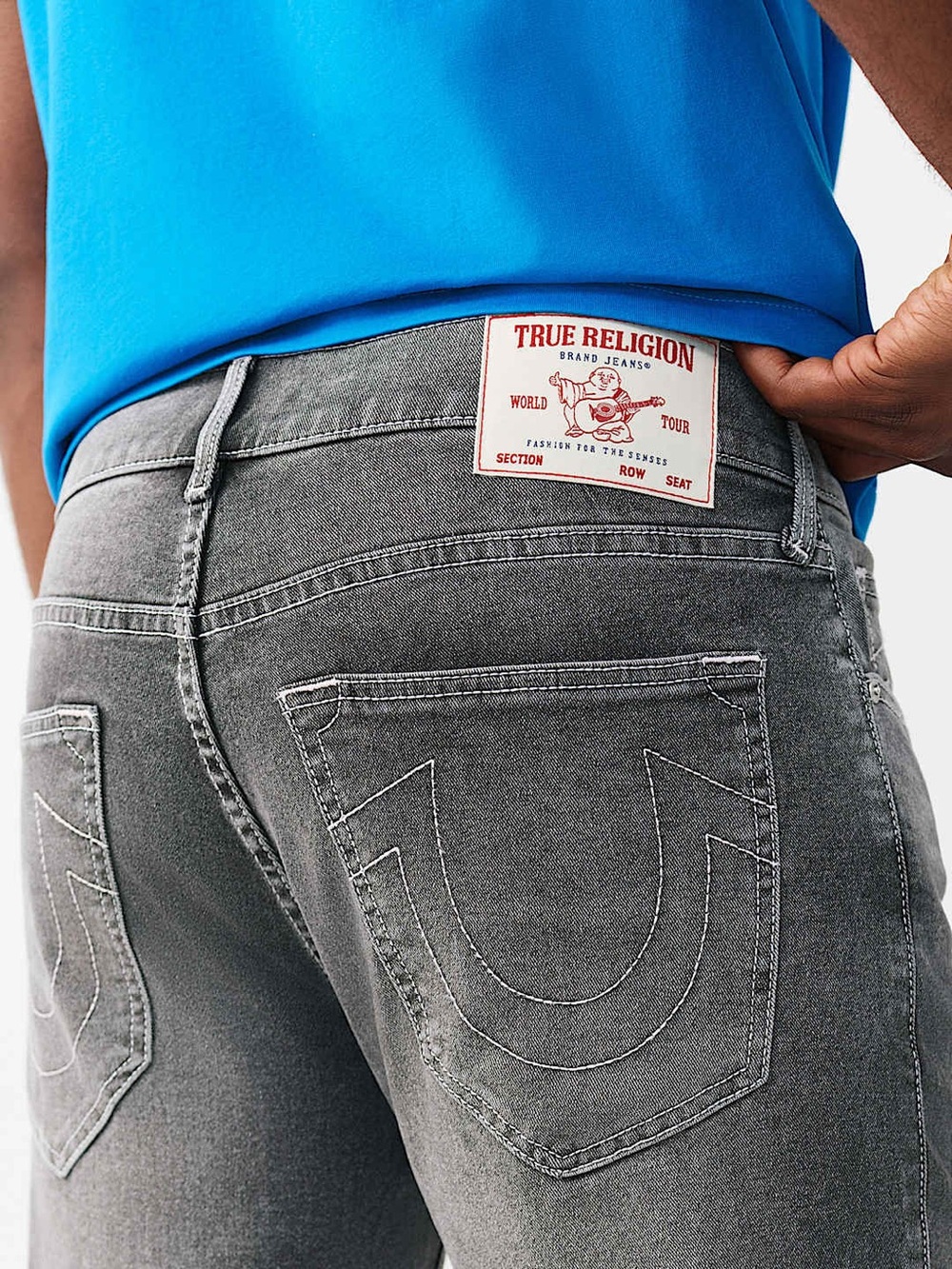 True Religion Ricky Relaxed Straight Gray Jeans Men’s 36